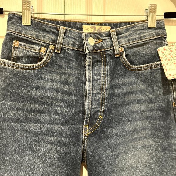Free People Womens Jeans‎ 26 High Rise Flare Button Fly Split Hem NWT - Picture 3 of 11